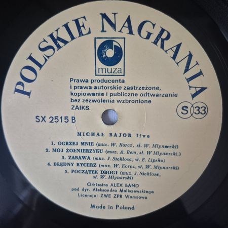 MICHAŁ BAJOR Live LP