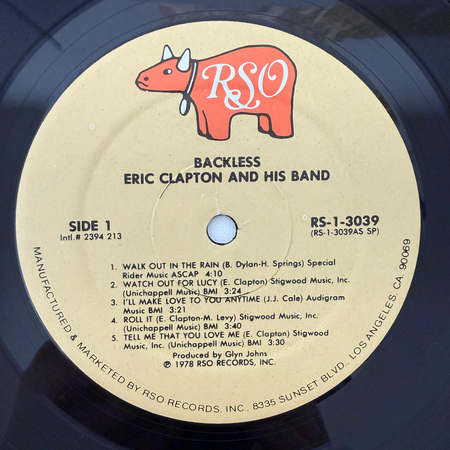 ERIC CLAPTON Backless LP 