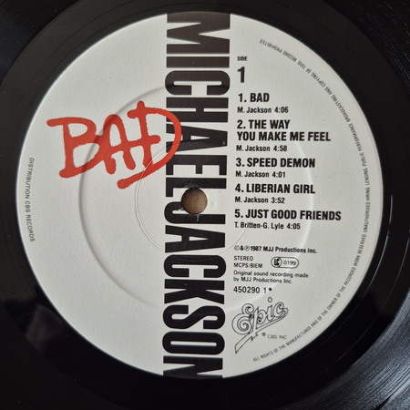 MICHAEL JACKSON Bad LP (1 PRESS UK)