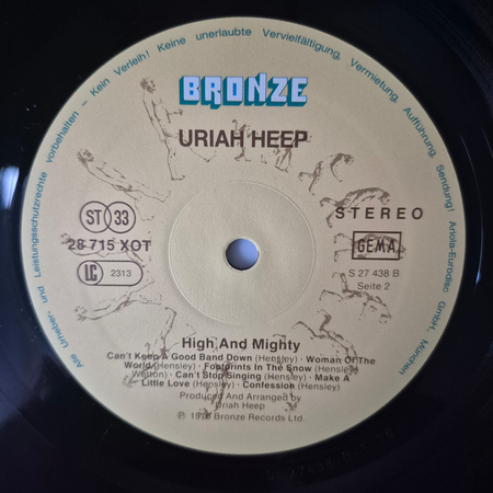URIAH HEEP High And Mighty LP