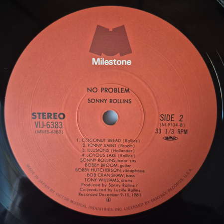 SONNY ROLLINS No Problem LP (1ST PRESS JAPAN)
