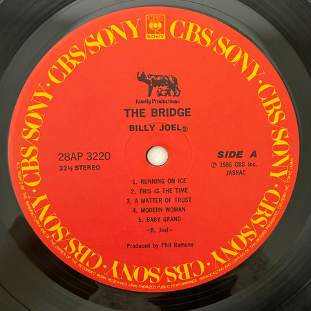 BILLY JOEL The Bridge LP (1ST PRESS JAPAN)